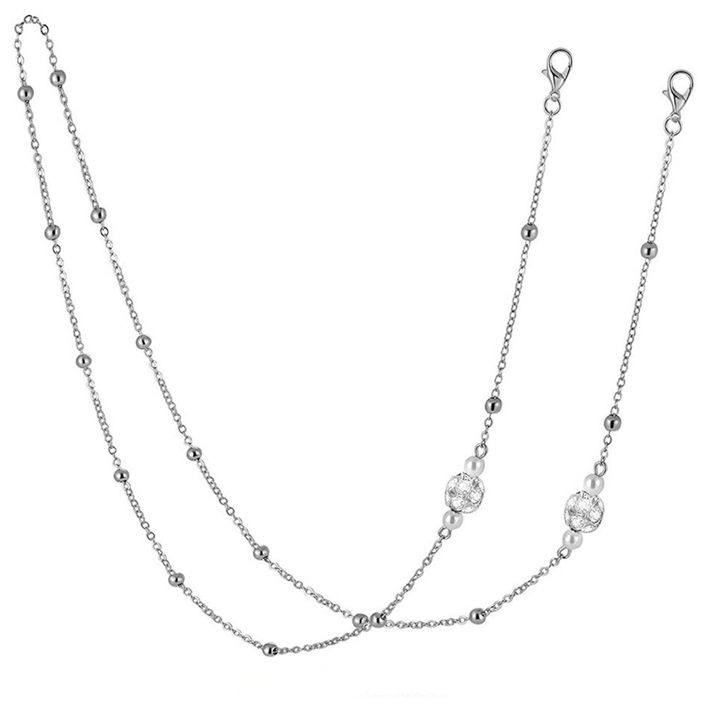 Pearl-Embellished Gold-Plated  - Mask Chain Holder review and price